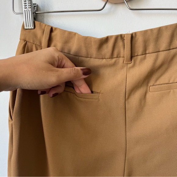 Aritzia Wilfred Tan Midrise Wool Blend Straight Leg Trouser Pants Size 2 - Picture 7 of 10